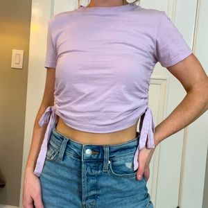 Purple side ruched top